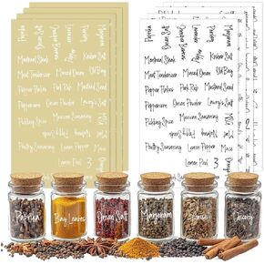 276pcs Spice Jar Words Pantry Labels Stickers for Food Containers, Preprinted Waterproof Black White Food Labels Handwriting Spice Pantry Names Stickers for Pantry Labels for Jars