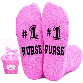 HAPPYPOP Nurse Gifts for Women - Gifts for Nursing Students Female Nurse Graduation Gifts Nurse Week Gifts, Nurse Fuzzy Off Duty Socks