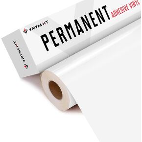 YRYM HT Black Permanent Adhesive Vinyl Roll - 12" x 50 FT for Signs, Scrapbooking, Adhesive Vinyl Sheets for Cricut, Silhouette and Cameo Cutters