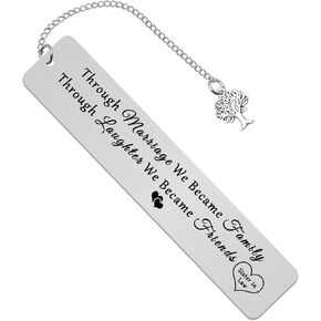 Sister in Law Bookmark Through Marriage We Became Family Through Laughter We Became Friends Bookmark for Sister in Law Birthday Christmas Mothers Day Wedding Day Gift