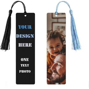 Skull Double-Sided Printed Wooden Bookmarks, Rock and Roll Notebook Accessories Birthday Presents for Men Women Presents for Book Lovers