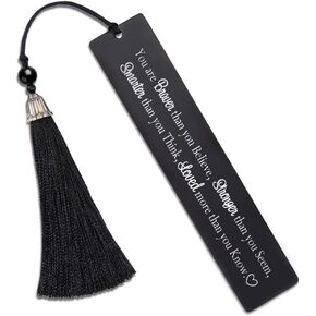 DYJYBMY You are Braver Than You Believe, Metal Engraved Bookmark, Teacher Gift, Book Club Gift for Women Men Friends, Inspirational Gifts for Women, Girls, Daughters