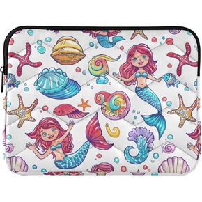 Mermaid Shell Starfish Waterproof Laptop Sleeve 13-14 Inch Shockproof Laptop Case Bag for Notebook Computer