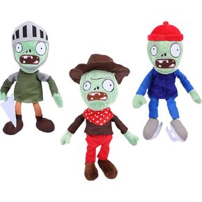 3 PCS PVZ Plant and Zombies Plush Toy Soft Soft Doll ، 2024 ترقية التزلج الزومبي جنود Zombies New Pirate Zombie Plush Toy