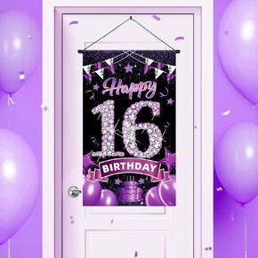 Pink 21st Birthday Decorations for Women Hot Pink Happy 21st Birthday Door Banner 21 Years Old Bday Door Sign Cruise Door Decor for Her Bday Party Supplies 19.6 x 11.8 Inch
