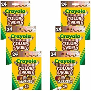 Crayola Colors of the World Bulk Colored Pencil Set - 6 Packs (24ct), Skin Tone Kids Colored Pencils for Kids, School Supplies