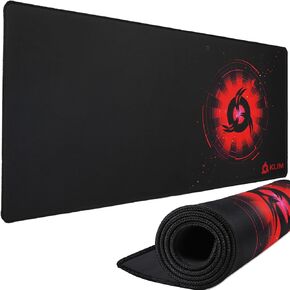 Klim Mousepad XXL 2024 - السطح الممتد - حصيرة كبيرة للألعاب - قاعدة مطاطية غير قابلة للانزلاق - سطح مزدحم عالي الدقة - 900 × 400 × 4 مم - أسود
