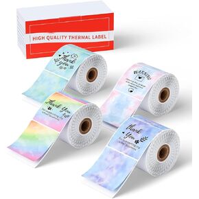 M220 Labels 1.96" Color Thermal Square Sticker Labels, Compatible with Phomemo M110 M220 M200 M120 M221 M150 M250 M260 Maker, Self-Adhesive for DIY Logo Design, Name Tag, 4Rolls,Nebula Series