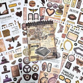 50 شحن أكثر من 500pcs عتيقة ملصقات Scrapbooking Pack ، ملصقات Junk Journal لألبوم Diary Planner Diary Notebook DIY (رسالة)