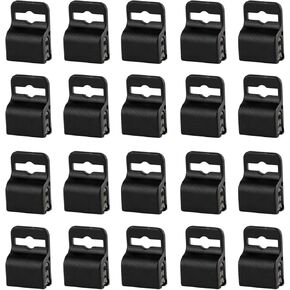 20-Pack Black Gripper Card Holders - Plastic Clamp Style ID Badge Holders for Standard Thickness ID Badges, Smart Cards, and Chip Swipe Card