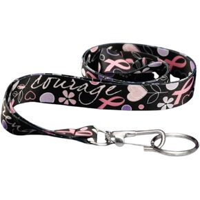 Breast Cancer Awareness Lanyards - Pink Ribbon Lanyards - Badge Holders/Keychains for Fundraising