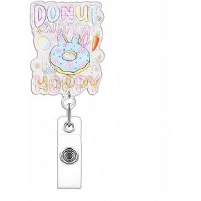 Happy Easter Nurse Badge Reel Retractable Glitter Cute Bunny Name Tag Acrylic Alligator Clip Badge Clip ID Badge Holder for RN LPN CNA MA Medical Work Teacher RN Office Staff Nurse Badge Accessories