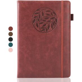 BEYONG Leather Journal Notebook for Women Men (Brown) - College Ruled 200 Pages, 5.7"×8.3", Journals for Writing, Journaling Notebooks for Work, School, Travel