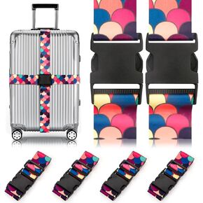 Gutsdoor TSA حزام الأمتعة المعتمد لحزام السفر لحقيبة السفر مع قفل TSA ملون قابل للتعديل عبر أحزمة الأمتعة معرفات الحقيبة