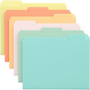 KTRIO 9 Pack Plastic Colored File Folders, Filing Folders for Letter Size, Poly File Folder, Assorted Colors, 1/3-Cut Tabs