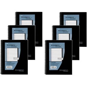 Mead Cambridge Wirebound Business Notebook, Legal Rule, 6 5/8 x 9 1/2 Inches, 1 Subject, White, 80 Sheets per Pad (06672) Pack Of 6