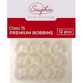 2024 Upgraded fits Janome Bobbins - Class 15 Bobbins - Compatible for Janome, Kenmore, Brother Sewing Machine - Premium Clear Plastic Bobbin for Smooth Consistent Stitch Quality - 12 pcs