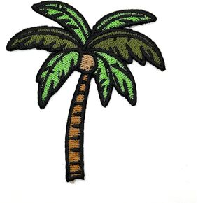 3" Palm Tree Iron On Patch - Embroidered Tropical Tree Applique Appliques Iron On Sew On Patches for Holes, Clothing, Jeans, Hat, Backpacks, Clothes - Palm Tree Patch