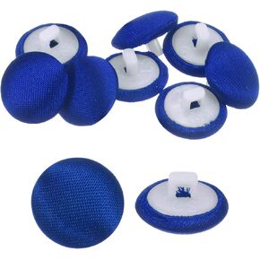 HARFINGTON 10pcs Satin Buttons 0.5" (12.5mm) Smooth Satin Covered Round Tuxedo Buttons with Shank Cloth Buttons for Bridal Wedding Dress Blouse Suits DIY, Navy Blue