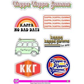 Kappa Kappa Gamma - Sticker Sheet - Retro Theme