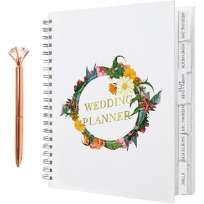 Classic Wedding Planner Comes Inside White Box-Glossy Finish, Wedding Planner Book And Organizer For The Bride Arrives With Elegant Pen to Plan the Big Day, Wedding Planning Book With Unique Design