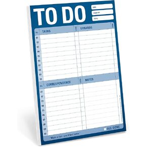 1-Count Knock Knock To Do Pad, To Do List Note Pad for Daily Tasks, Errands, Notes, 6 x 9-inches (Blue)