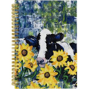 Knibeo Cow Gifts Notebook Journal - Cow Office Supplies, Cow Gifts, 5.5×8.3 Inch Spiral Bound Notebook with 164 Pages, Funny Notebooks for Work, Cow Gifts for Cow Lovers