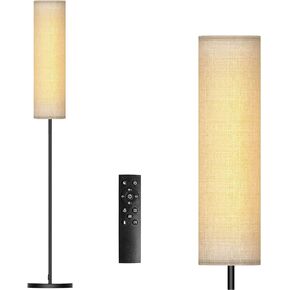 Floor Lamp for Living Room, Adjustable LED Floor Lamp with Remote Control, Tall Modern Standing Lamp with Beige Lamp Shade, 12W LED Soft Light for Bedroom,Reading, Study Room Black in Saudi Arabia