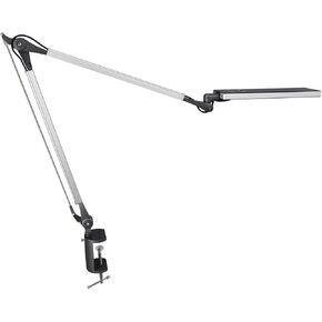 PHIVE LK-1 Architect Desk Lamp with Metal Swing Arm, Dimmable Workbench Lamp (4 Lighting Modes, 6 Brightness Levels), Eye-Caring Architect Task Table Light, Clamp on Desk Light for Office, Drawing