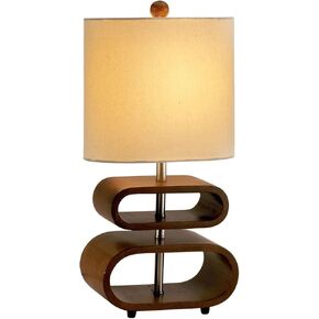 Adesso Rhythm Table Lamp – Rustic Bentwood and Natural Beige Shade - Perfect Nightstand, End Table, and Desktop Accent Lighting