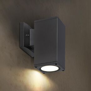 ASD LED 2-Way Round Cylinder Wall Light Fixture | 30W 900LM RGB-2700K-6500K 120V | Smart, Multicolor, Waterproof, ETL Listed | Exterior Patio Up-Down Lighting Sconce, Outdoor Lamp | Black, 2 Pack