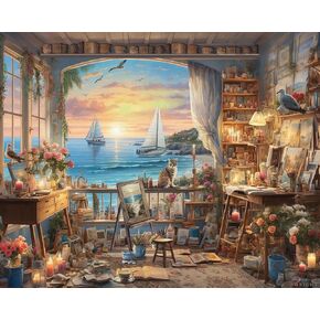 White Mountain Art Studio Puzzle 1000 Piece Summer Puzzles for Adults and Families