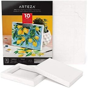 ARTEZA Mixed Media Paper Foldable Canvas Pad, 5x6.6 Inches, 20 Sheets, DIY Frame
