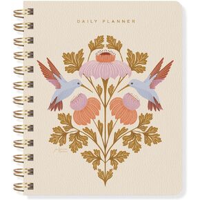 Fringe Studio Non-Dated Daily Planner, Faux Leather Cover, "Moon Phase Dust", 160 Pages, 6" x 7.25" (877006)