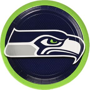 Seattle Seahawks Round Paper Plates - Pack of 48 (9") - Multicolored - Perfect for Game Day Parties, Tailgates & Fan Gatherings