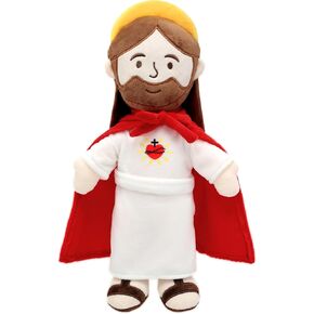 Jesus Plush Jesus Stuffed Doll with Removeable Cloak Religious Plushie Toy Gifts for Kids Christening Easter