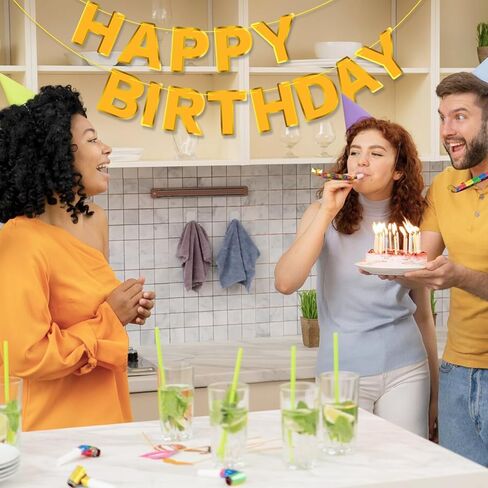 Orange Happy Birthday Banner - Party Birthday Sign Decorations Indoor Outdoor Backyard Backdrop Decorations Supplies Birthday Banner Suitable For Women and Girls Party Supplies in Saudi Arabia
