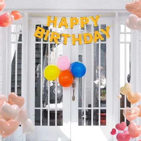 Orange Happy Birthday Banner - Party Birthday Sign Decorations Indoor Outdoor Backyard Backdrop Decorations Supplies Birthday Banner Suitable For Women and Girls Party Supplies in Saudi Arabia