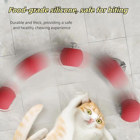 Interactive Cat Toy for Indoor Cats - 3rd Generation Agility Mobile Ball with Elastic Rope Tail, Motion Activated Automatic Toy for Bored Kittens and Adult Cats (Yellow) in Kuwait
