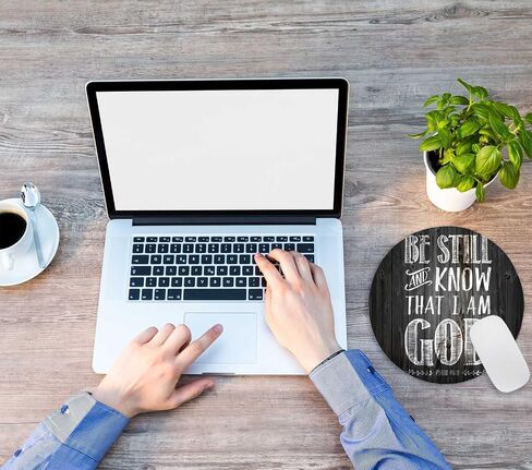 Mouse Pad, Be Still and Know That I am God - Psalm 46:10 Mouse Pad, Mouse Mat Round Mouse Pad Non-Slip Rubber Base Round Mousepad for Laptop PC Office 7.9×7.9×0.12 inches in Saudi Arabia