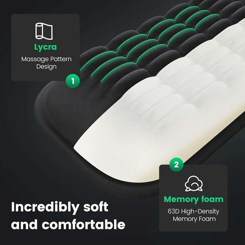 MEKASS Keyboard Wrist Rest, Soft Memory Foam Wrist Support for Keyboard, Keyboard Hand Rest Pad for Wrist Pain Relief, Keyboard Wrist Guard for Long Hours of Work, Gaming, Studying（Classic Black） in Saudi Arabia