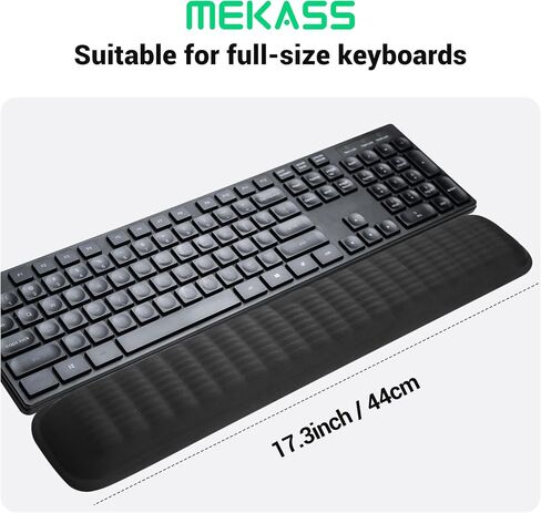 MEKASS Keyboard Wrist Rest, Soft Memory Foam Wrist Support for Keyboard, Keyboard Hand Rest Pad for Wrist Pain Relief, Keyboard Wrist Guard for Long Hours of Work, Gaming, Studying（Classic Black） in Saudi Arabia