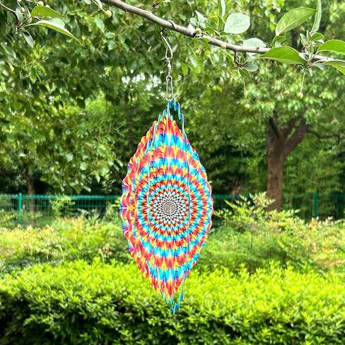 3D Wind Spinner Mandala 10 Inch Evil Eye Stainless Steel Wind Sculpture Blue Hanging Ornament Laser Cut Metal Art for Indoor Outdoor Garden Decoration Protective Amulet for Home and Yard in Saudi Arabia