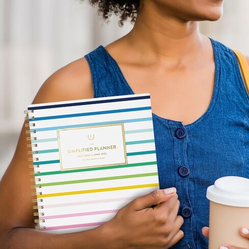 AT-A-GLANCE Desk Calendar 2025-2026 Academic, Simplified by Emily Ley, Monthly Desk Pad, 21-3/4" x 17", Standard, Happy Stripe (EL37-704A) in Kuwait