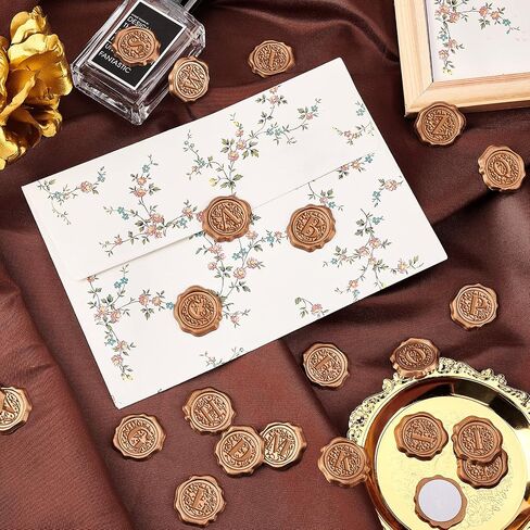 CRASPIRE Letter S Wax Seal Stickers Initial 25Pk Floral Adhesive Wax Seals Gold Decorative Stamp Stickers Envelope Stickers for Wedding Invitation Christmas Xmas Halloween in Saudi Arabia
