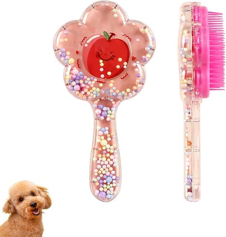 فرشاة الكلب الناعمة للكلاب الصغيرة | فرشاة جرو لطيفة لـ Yorkies و Shih Tzus و Maltipoos & Maltese | فرشاة إزالة شعر الحيوانات الأليفة مع شعيرات ناعمة | فرشاة الكلاب للتسلق (روز حمراء الفراولة) in Saudi Arabia