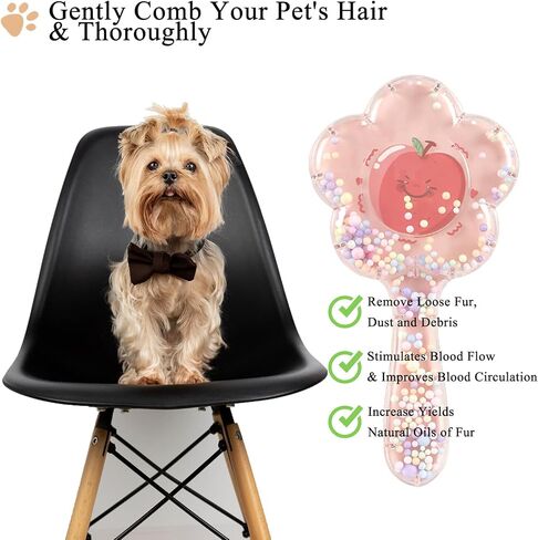 فرشاة الكلب الناعمة للكلاب الصغيرة | فرشاة جرو لطيفة لـ Yorkies و Shih Tzus و Maltipoos & Maltese | فرشاة إزالة شعر الحيوانات الأليفة مع شعيرات ناعمة | فرشاة الكلاب للتسلق (روز حمراء الفراولة) in Saudi Arabia