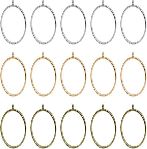 Open Bezels for Resin,Open Back Bezel Hollow Frame Pendants for Jewelry Making Supplies DIY Crafts in Kuwait