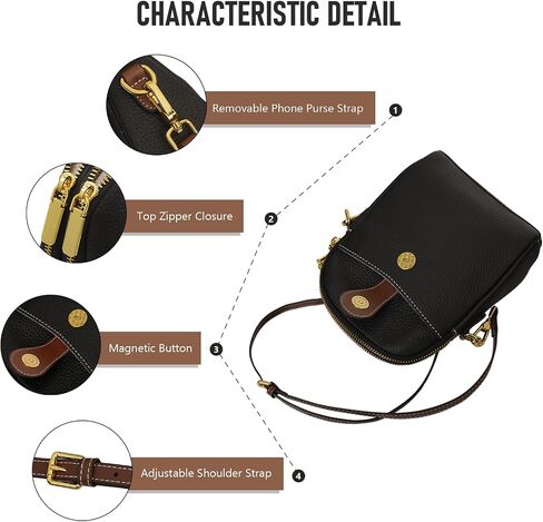 Leather Small Crossbody Cell Phone Purse for Women Designer Retro Zipper Purses Mini Wallet Bag with Credit Card Slots in Saudi Arabia
