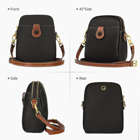 Leather Small Crossbody Cell Phone Purse for Women Designer Retro Zipper Purses Mini Wallet Bag with Credit Card Slots in Saudi Arabia